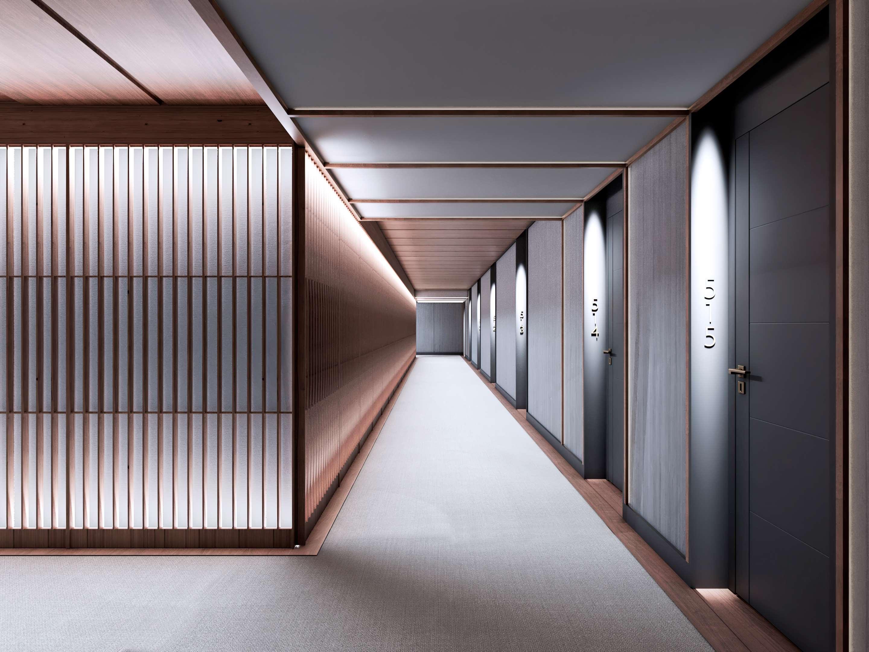 Hotel Radisson Collection Bilbao Esterno foto 3D rendering of a hotel corridor